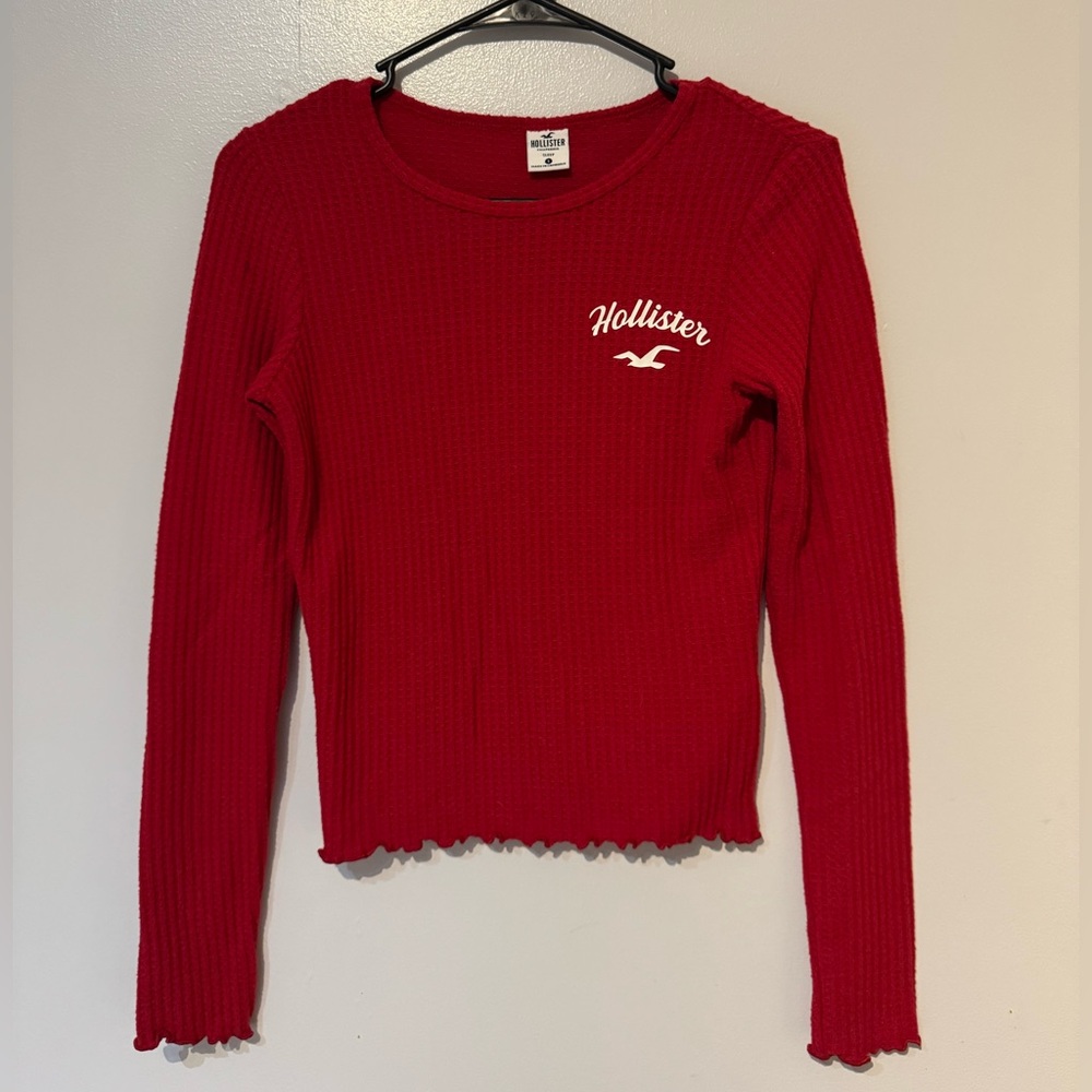 Hollister Women's Red Long Sleeve Tee